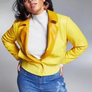 NWT! Misa Faux Leather Fresh Lemon Jacket
